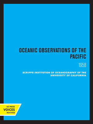 cover image of Oceanic Observations of the Pacific, 1958